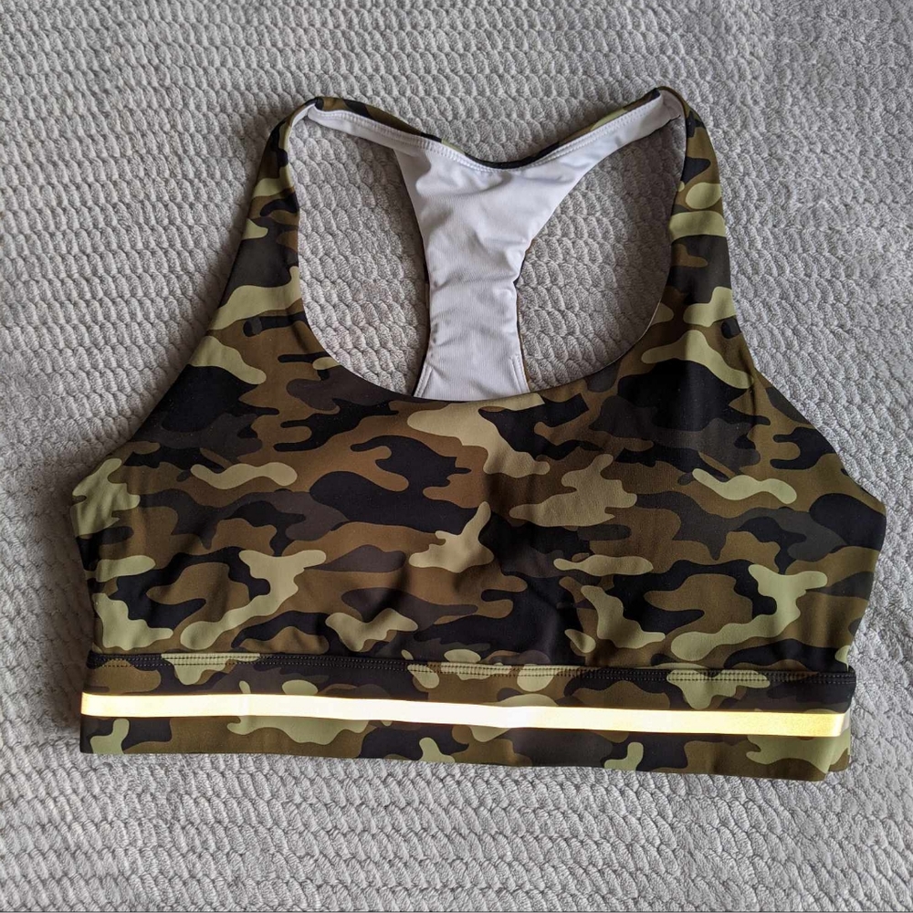 ZYIA Light Green Camo Reflective Soft N Snug Racer Bra